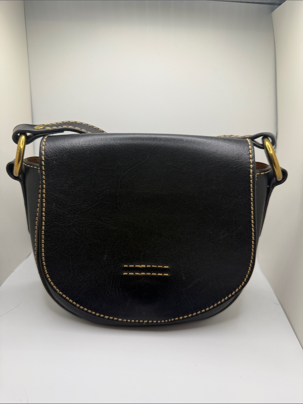 Frye Harness Small Saddle Crossbody Bag in Black